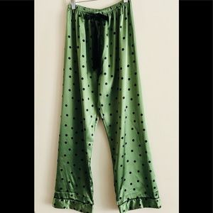 Womens satin polka dot pj bottom and black cami top. Size M
